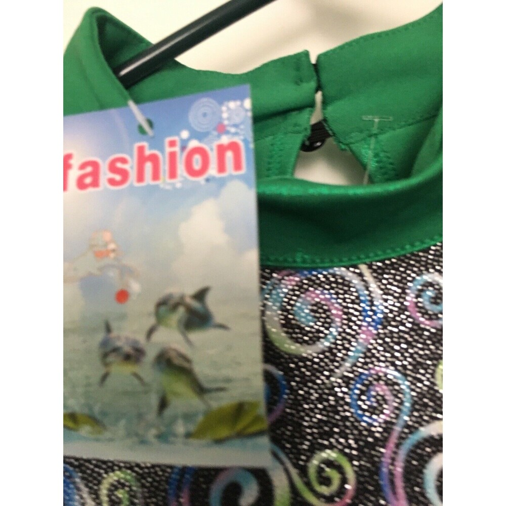 Girls Print Leotard Bodysuit Dance Ballet Green Size Unknown - Picture 2 of 10